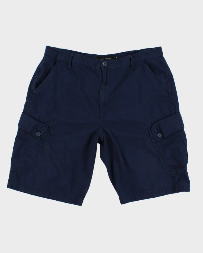 00s Calvin Klein Navy Cargo Shorts - W36