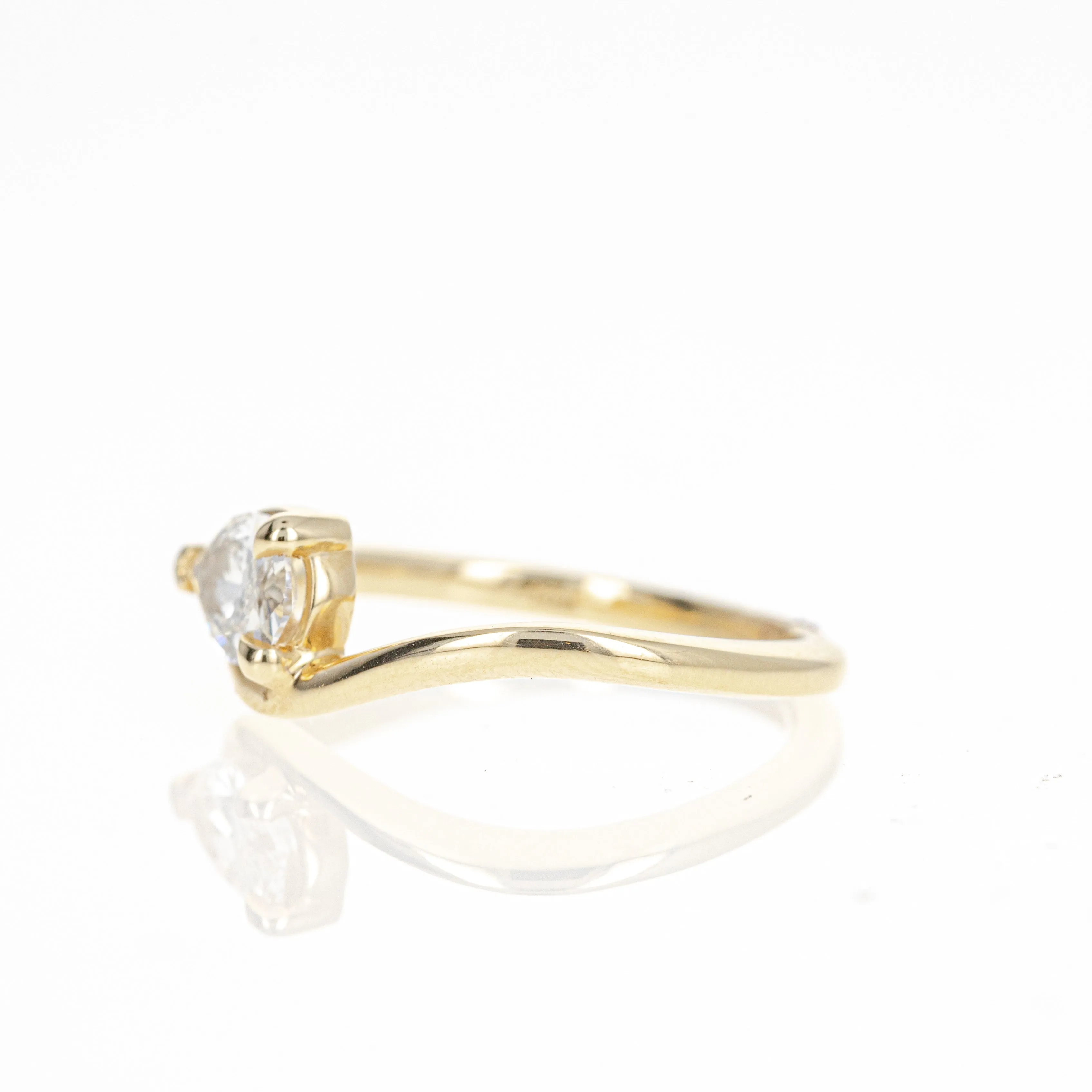 0.64 Carat East-West Pear Diamond Ring