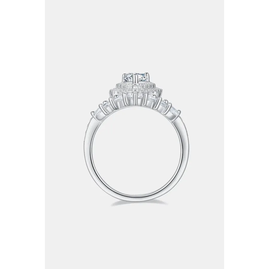 1 Carat Moissanite 925 Sterling Silver Crown Ring