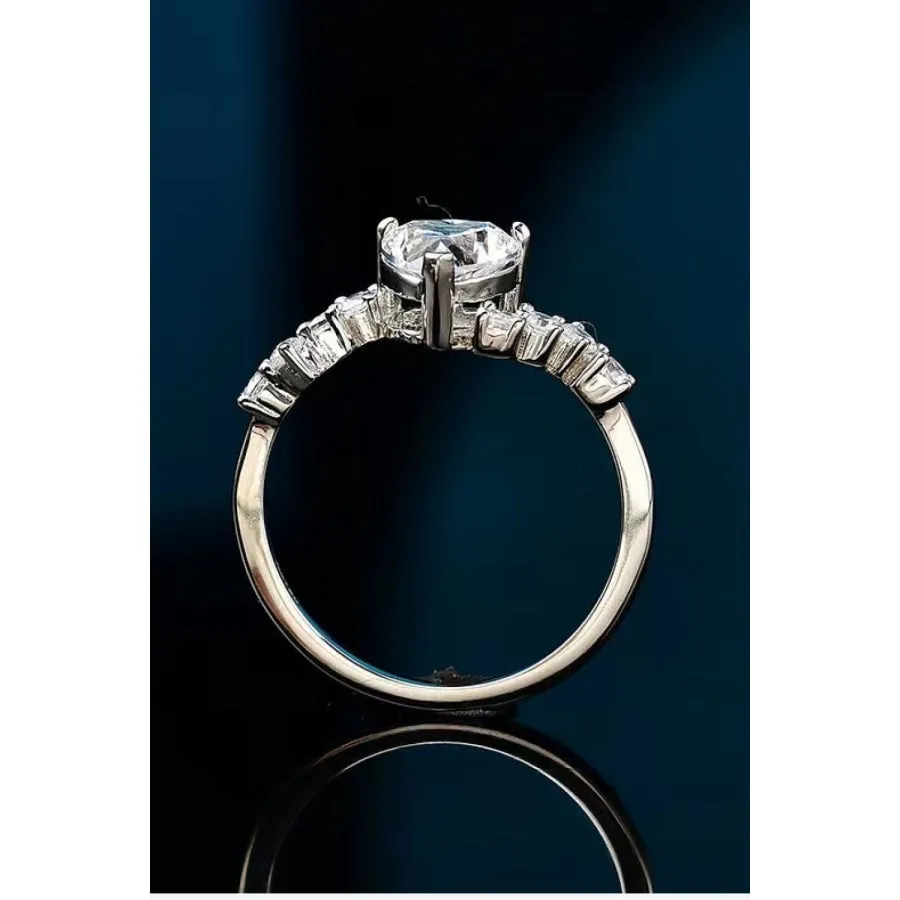 1 Carat Moissanite Heart 925 Sterling Silver Ring