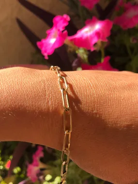 14K Gold Medium Paperclip Bracelet