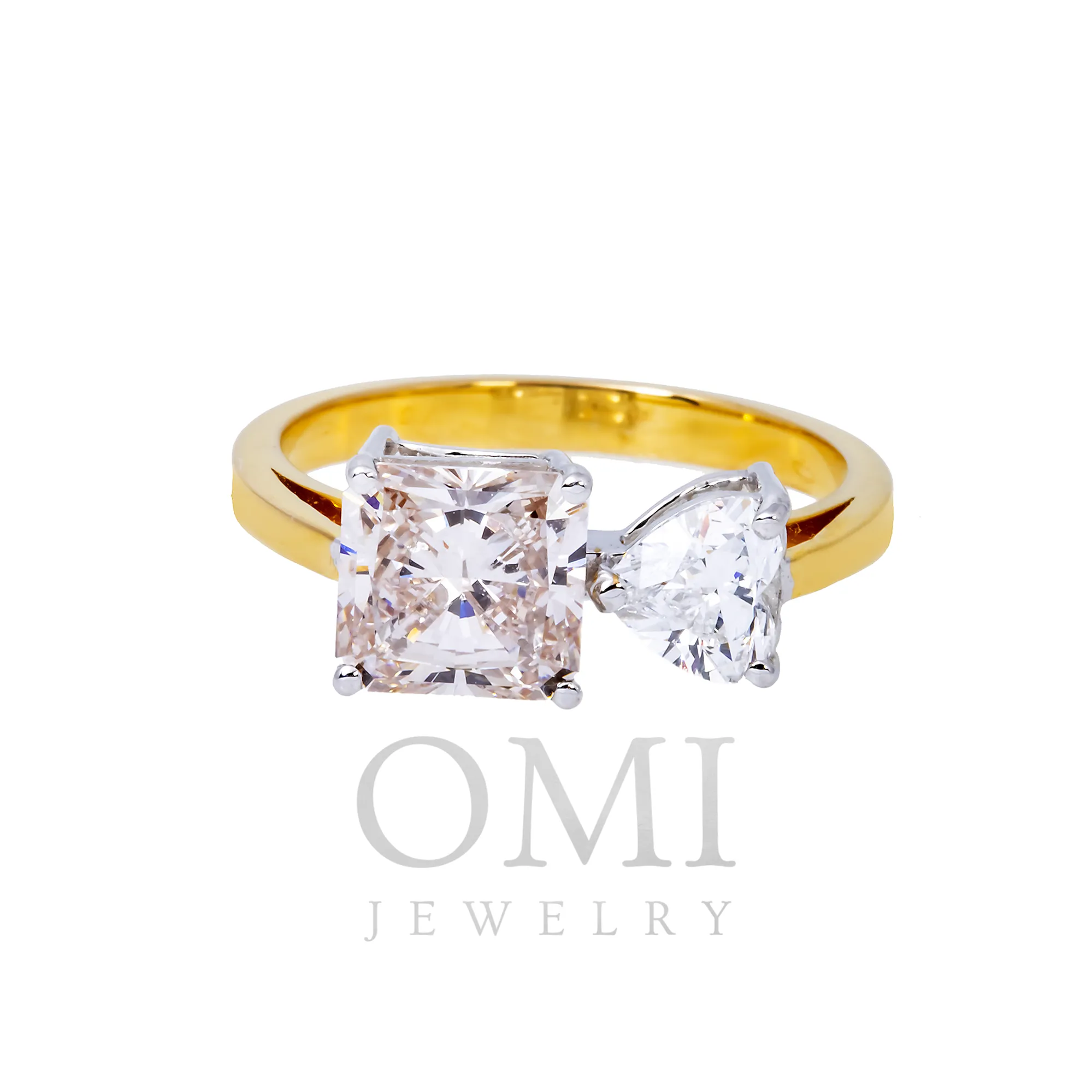 14K GOLD RADIANT CUT LAB DIAMOND ENGAGEMENT RING 0.75 CTW