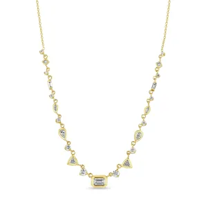 14k Linked Mixed Fancy Cut Diamond Necklace