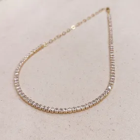 18k Gold Filled 3mm CZ Tennis Necklace