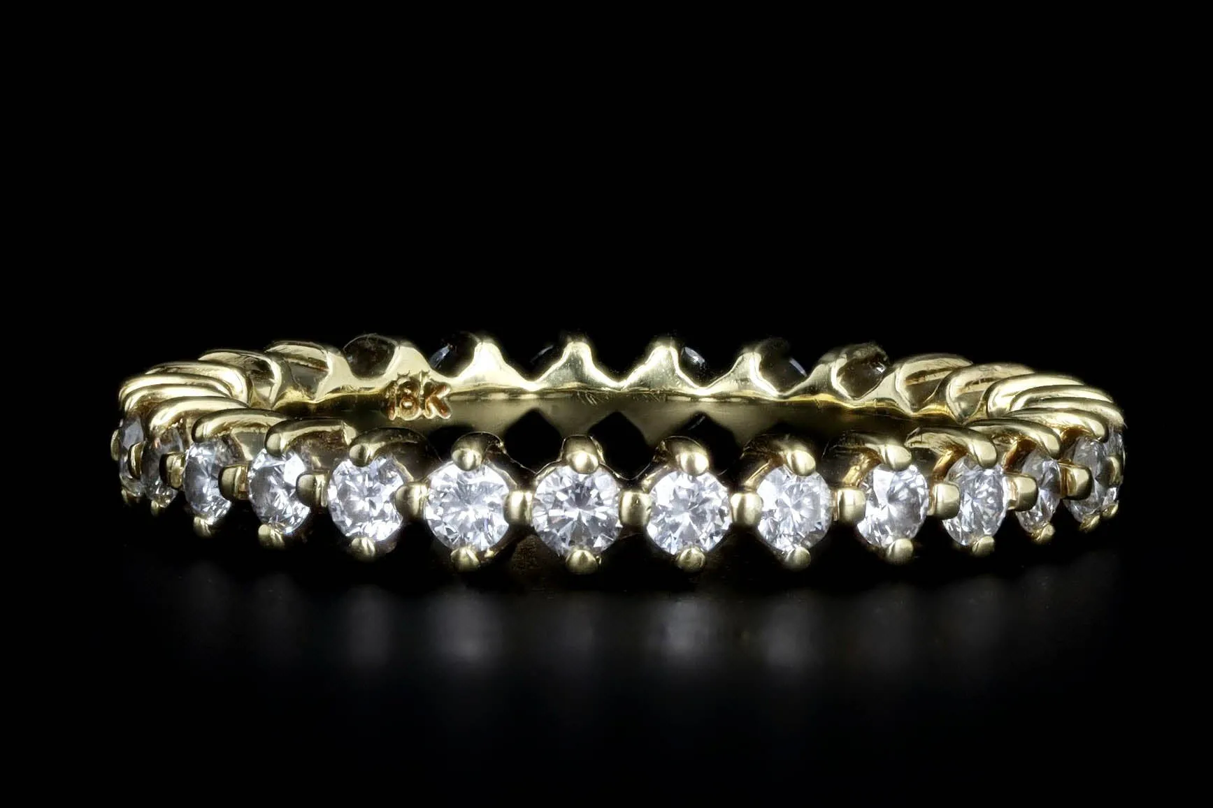 18K Yellow Gold 0.50 Carat Total Weight Diamond Round Eternity Band