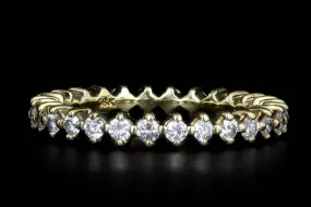 18K Yellow Gold 0.50 Carat Total Weight Diamond Round Eternity Band