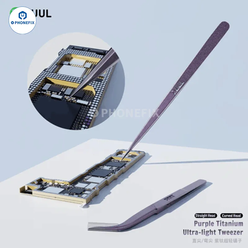 2UUL Non-magnetic Purple Titanium Tweezers Phone PCB Repair Tool