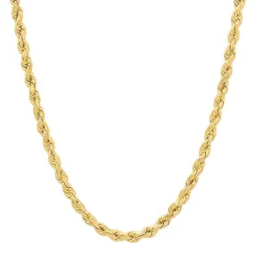 5mm Stainless Steel Twisted Rope Chain - Gold