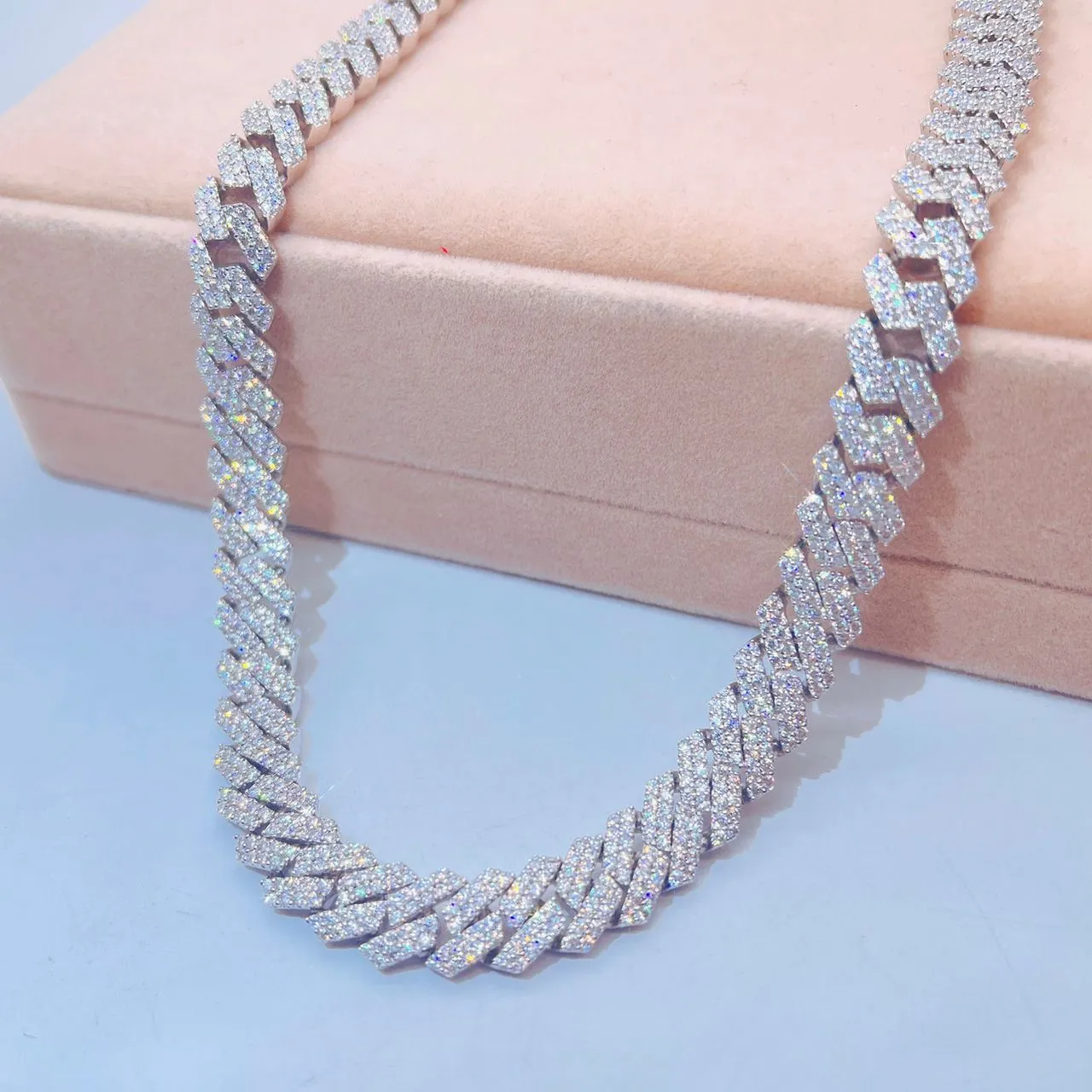 925 STERLING SILVER VVS MOISSANITE MIAMI CUBAN LINK CHAIN 10MM