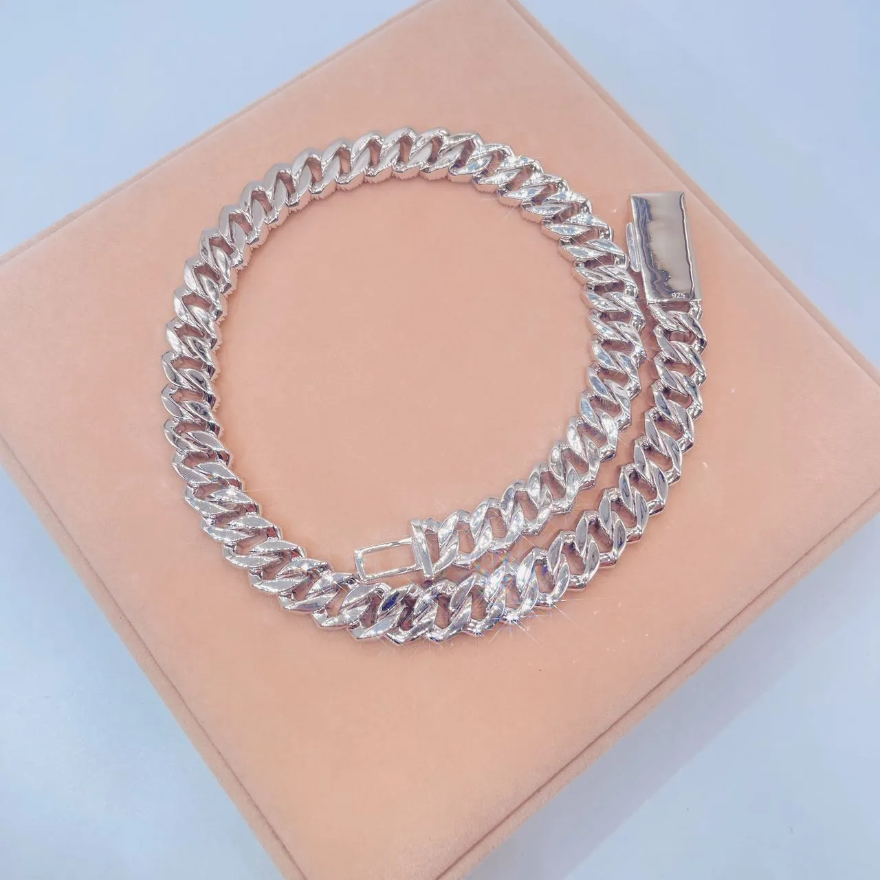 925 STERLING SILVER VVS MOISSANITE MIAMI CUBAN LINK CHAIN 15MM