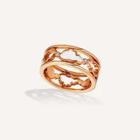 Allusia Love Enamel Band 18K Rosegold Ring w. Diamonds