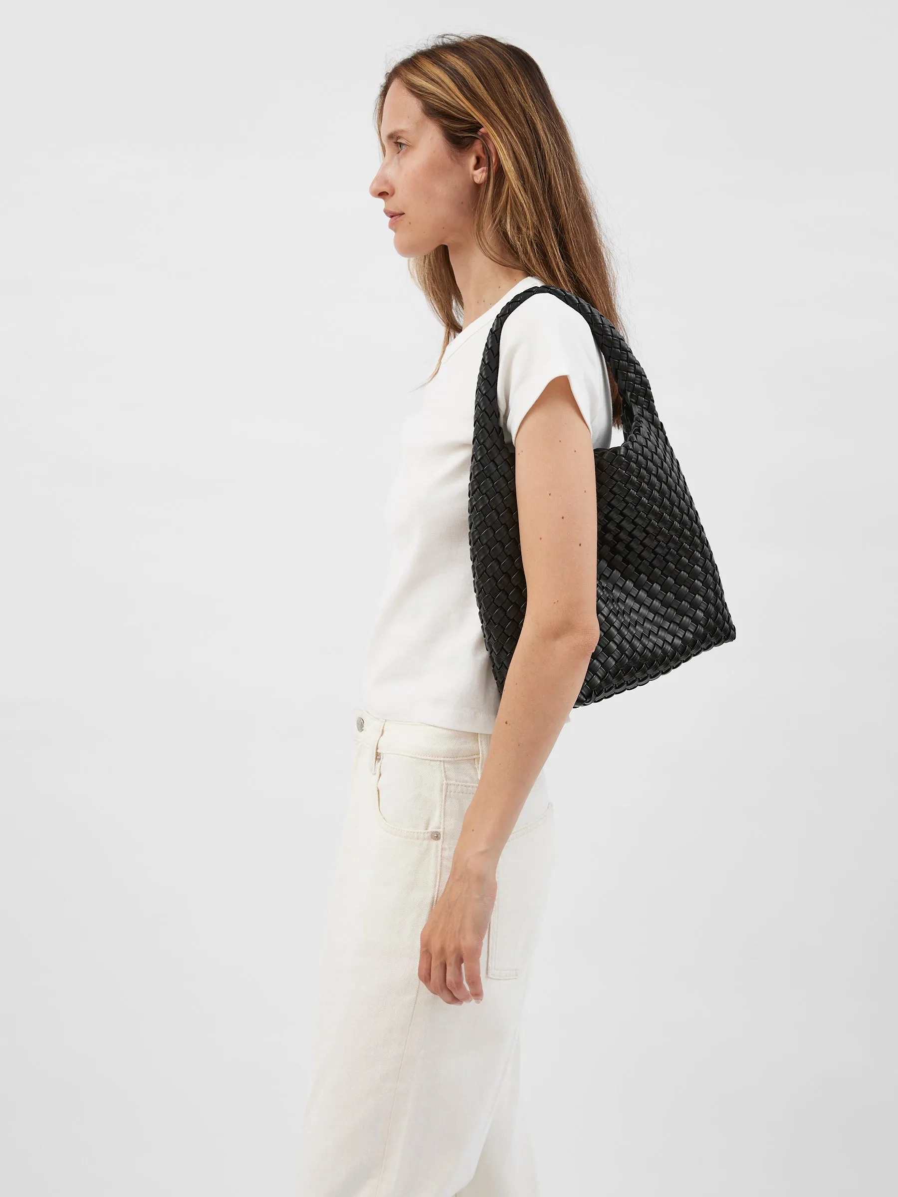 Alt-Leather Woven Small Tote