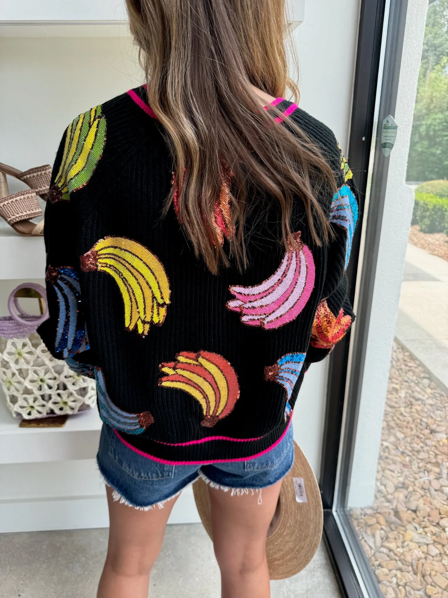 Black Multi Banana Cardigan