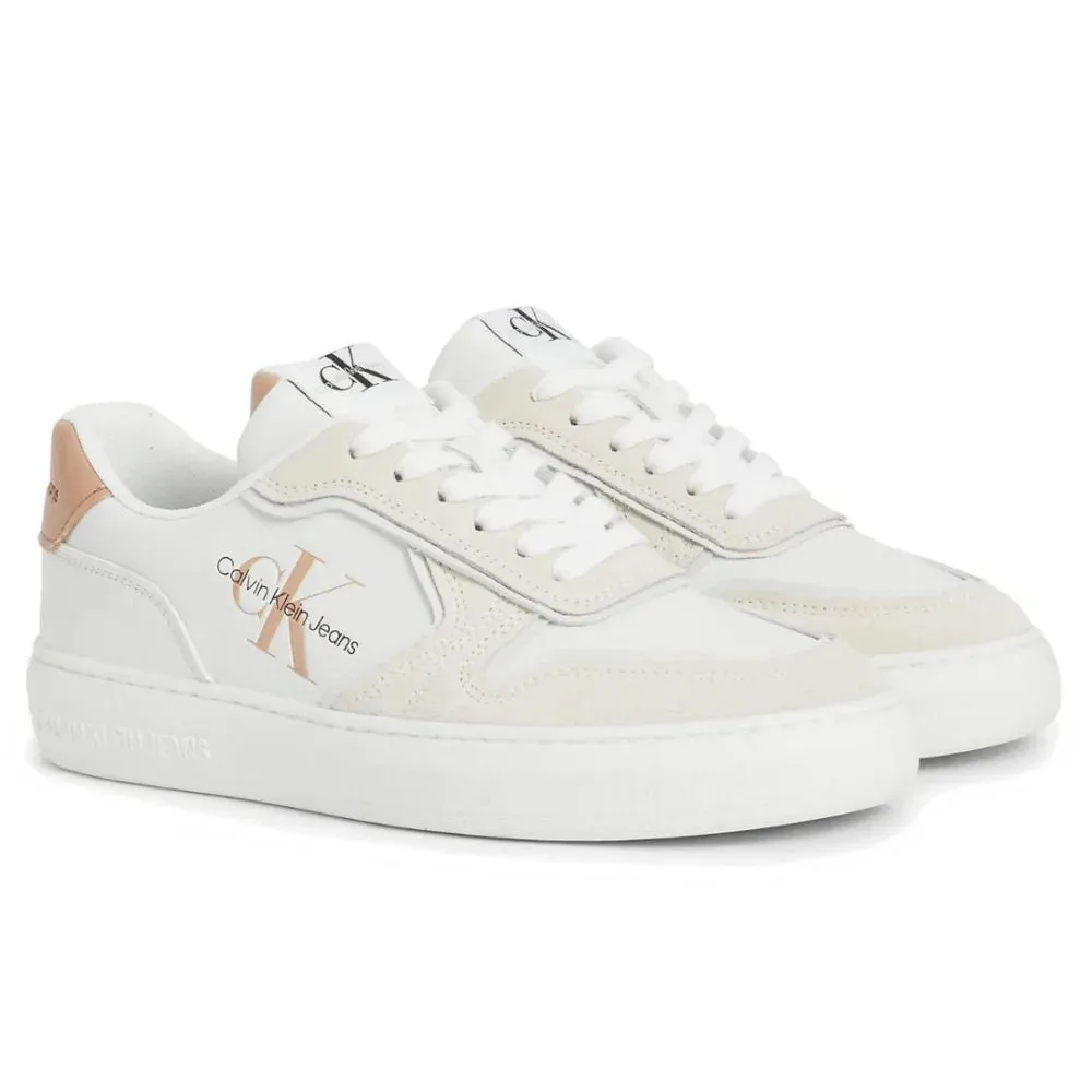 Calvin Klein Jeans Cupsole Irregular Lines Trainer YM0YM00606-WHTBEG