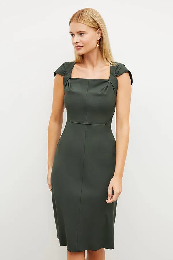 Charlene Dress - Stretch Crepe :: Dark Aloe