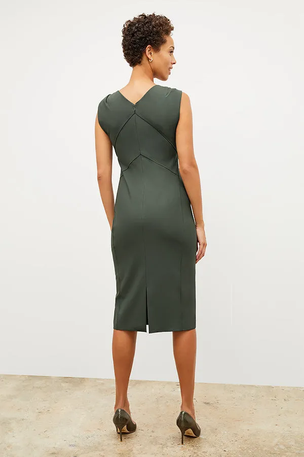 Charlene Dress - Stretch Crepe :: Dark Aloe