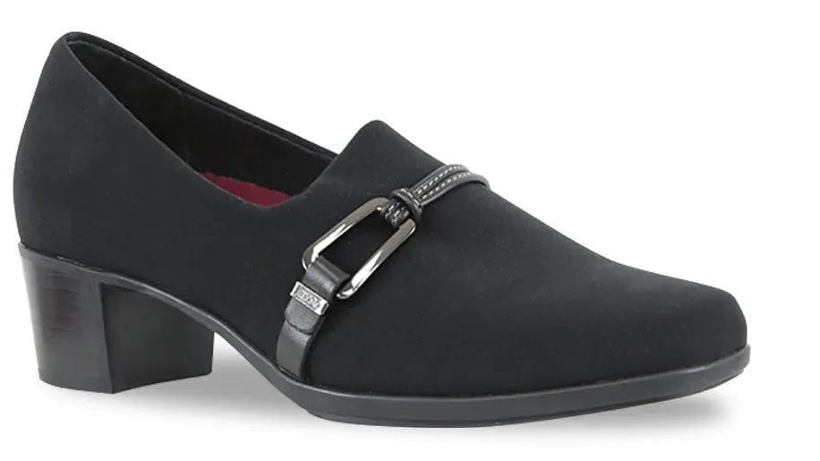 Cindi II Black Stretch Fabric Slip-on Shoes