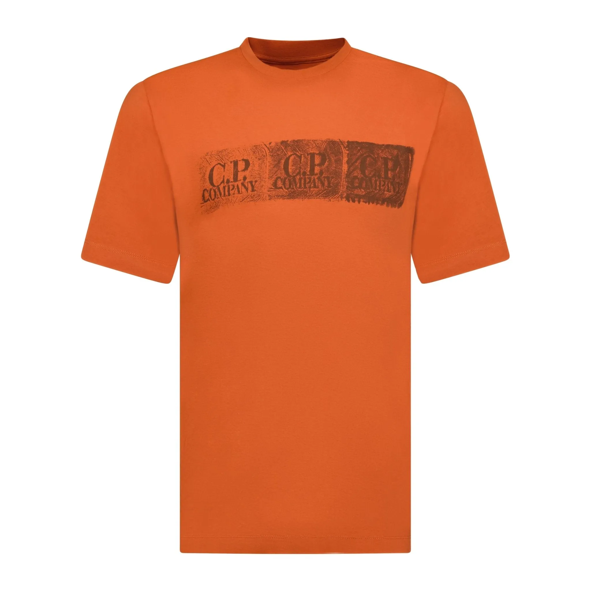 CP COMPANY Logo Print T-Shirt Orange