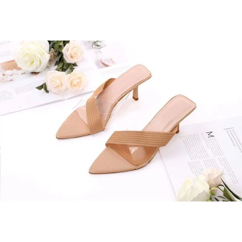 Cross Belts Short Thin Heel Sandals