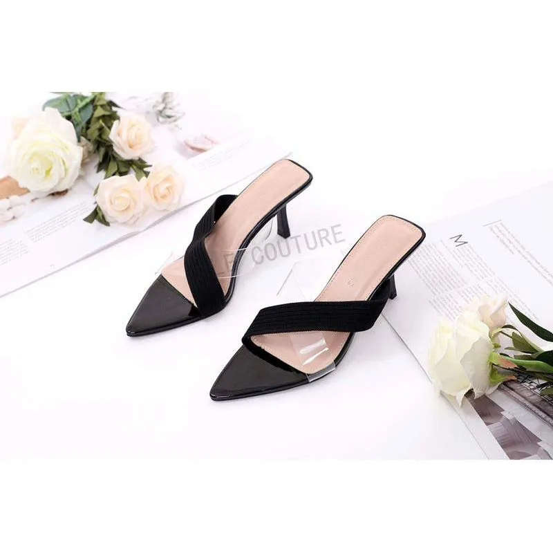 Cross Belts Short Thin Heel Sandals