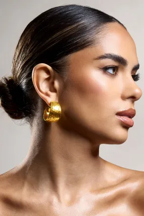 Crush | Gold Hammered Hoop Earrings