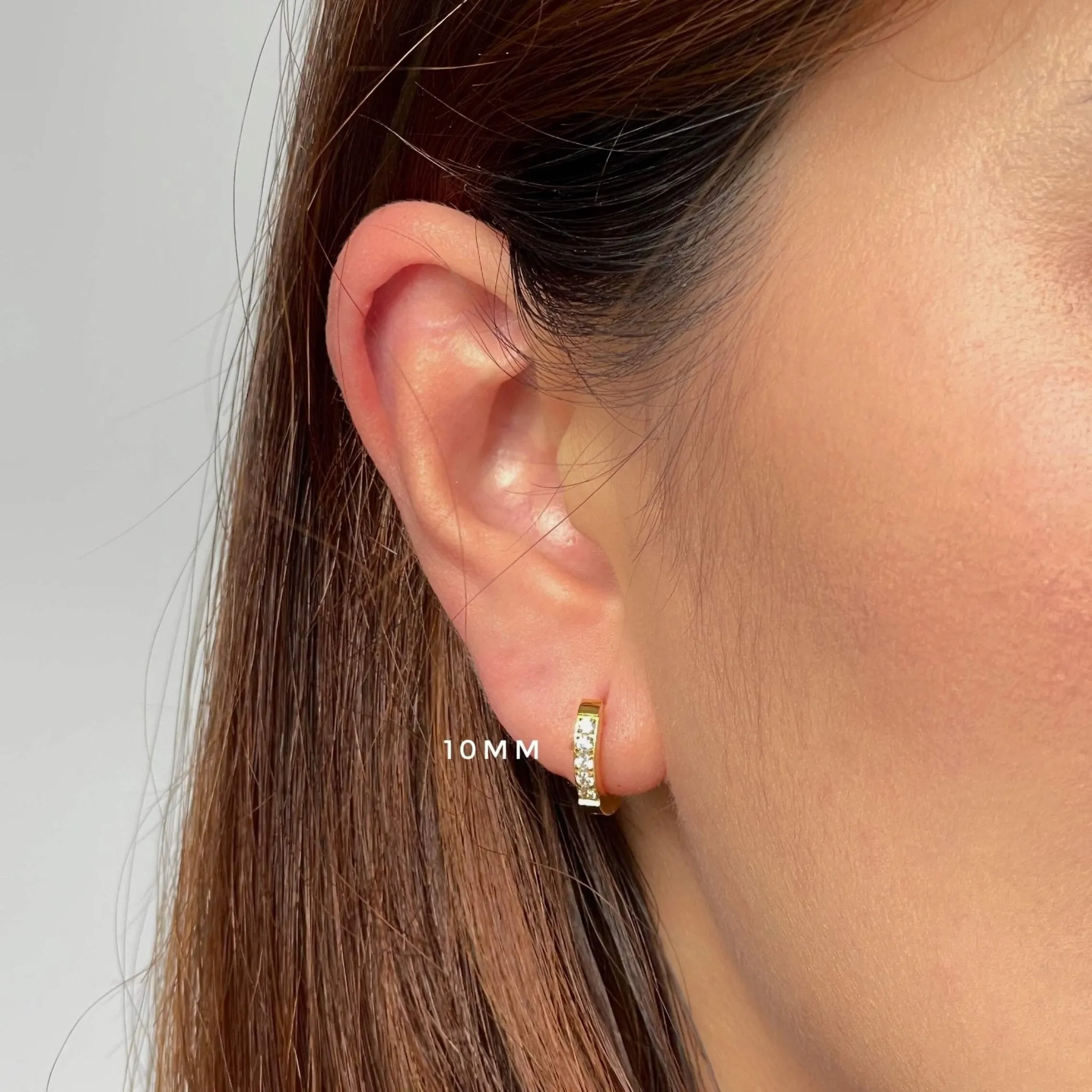 CZ Geometry Huggie Earring