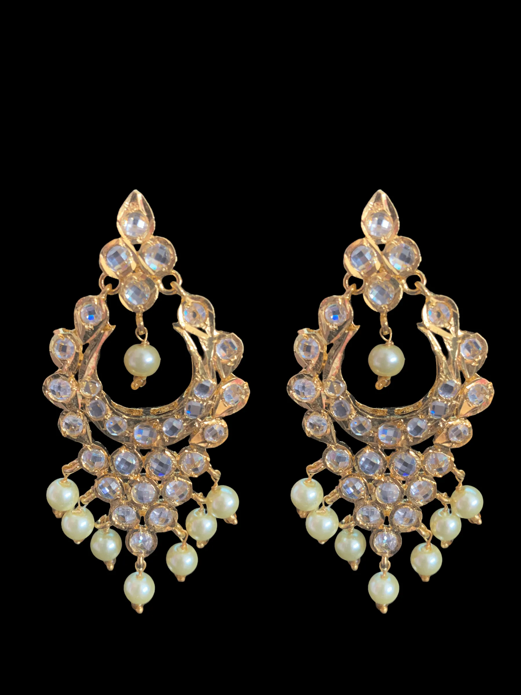 DER289 Mushk Hyderabad Chandbali - golden pearls ( READY TO SHIP )