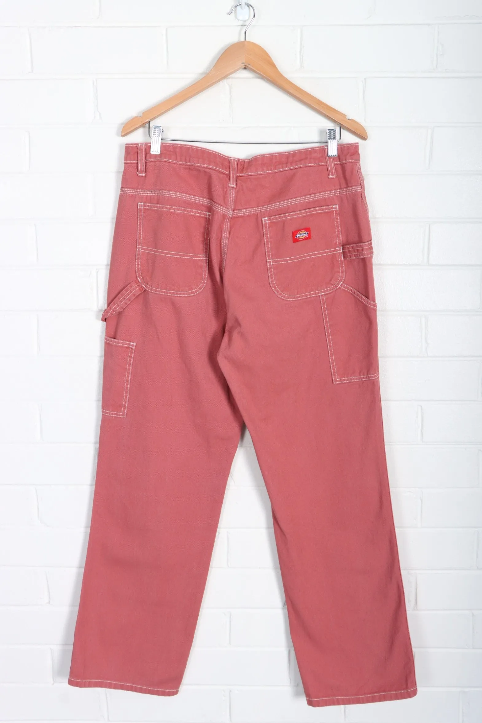 DICKIES Washed Red Denim Carpenter Pants (M)