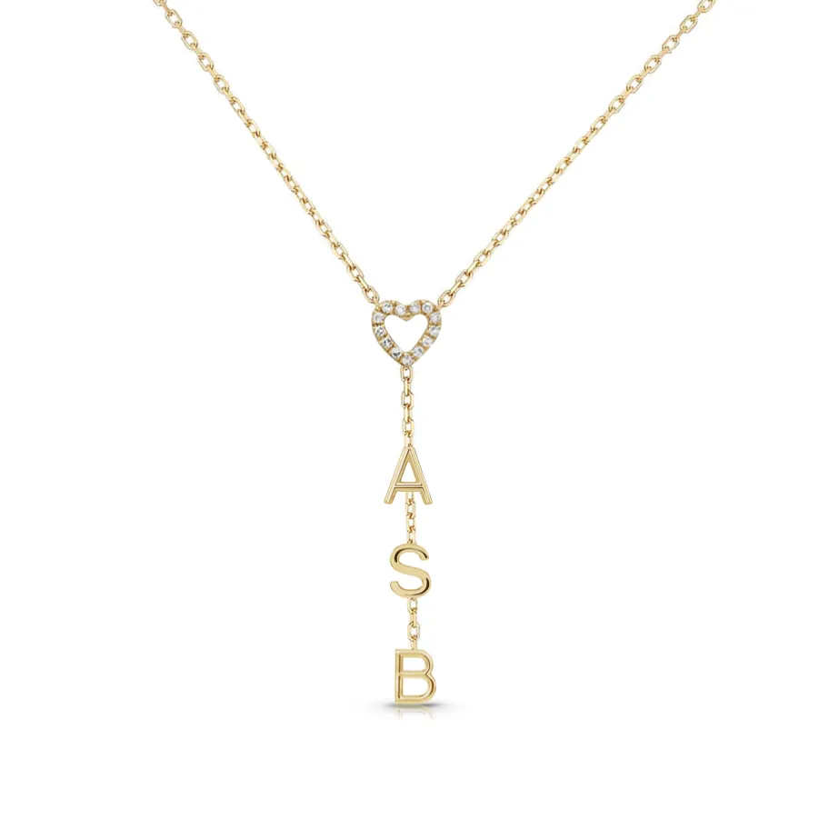 Drop Down Name Necklace (Add Diamonds/Charms)