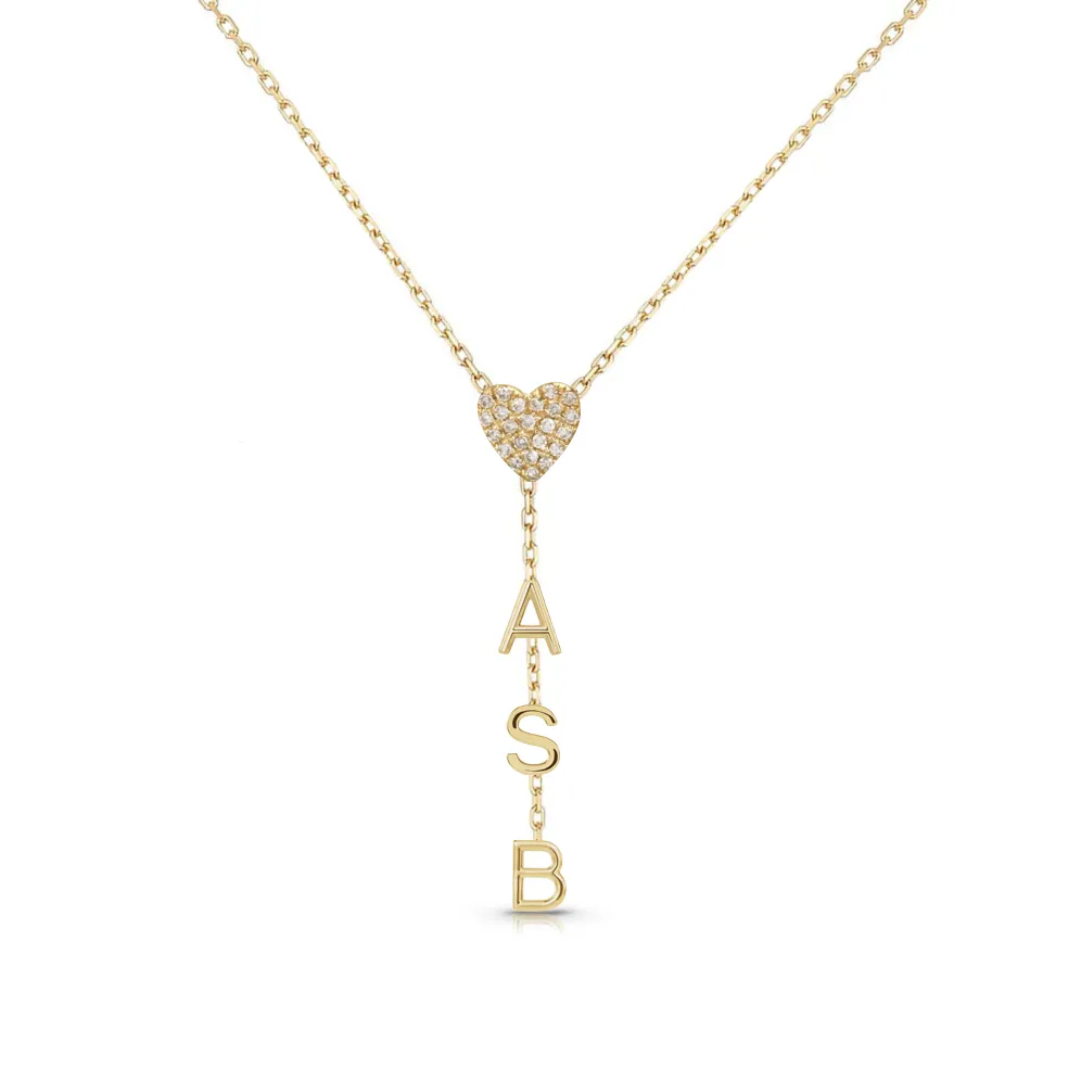 Drop Down Name Necklace (Add Diamonds/Charms)