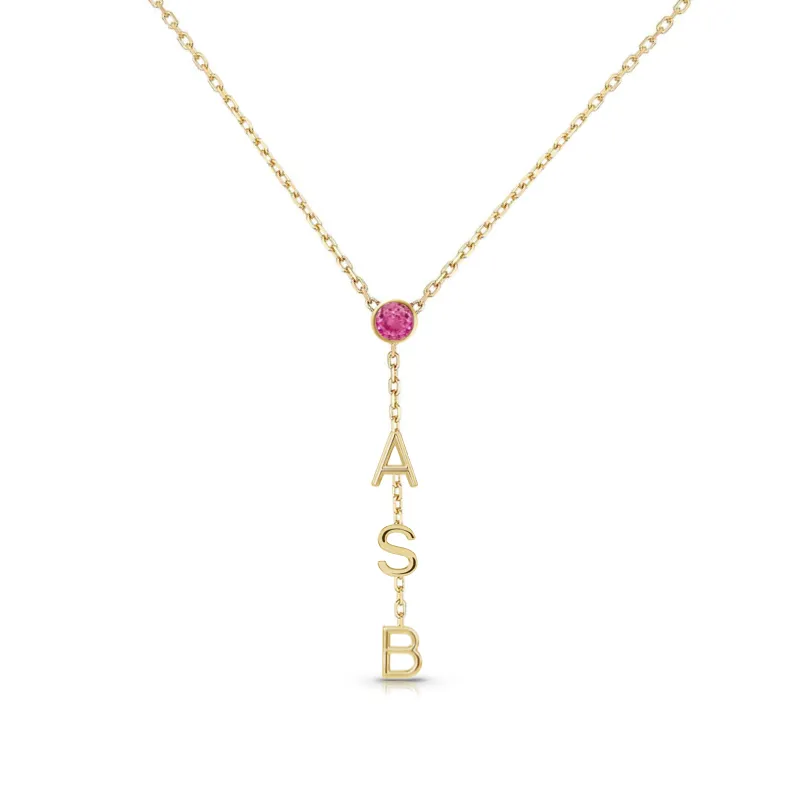 Drop Down Name Necklace (Add Diamonds/Charms)