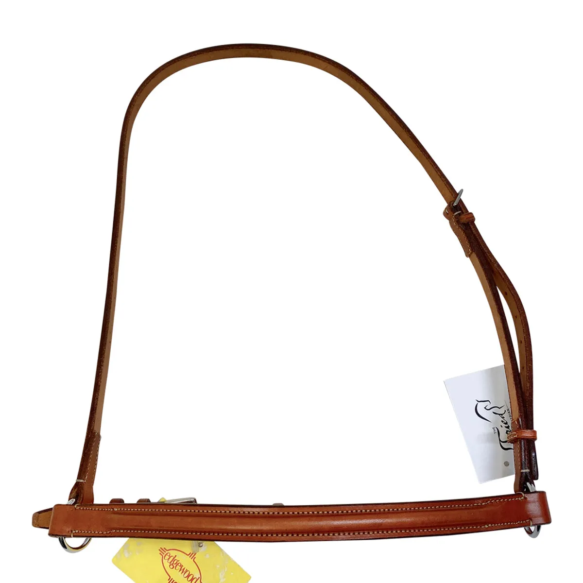 Edgewood Plain Raised Crank Drop cNoseband Cavesson in Chestnut - Full