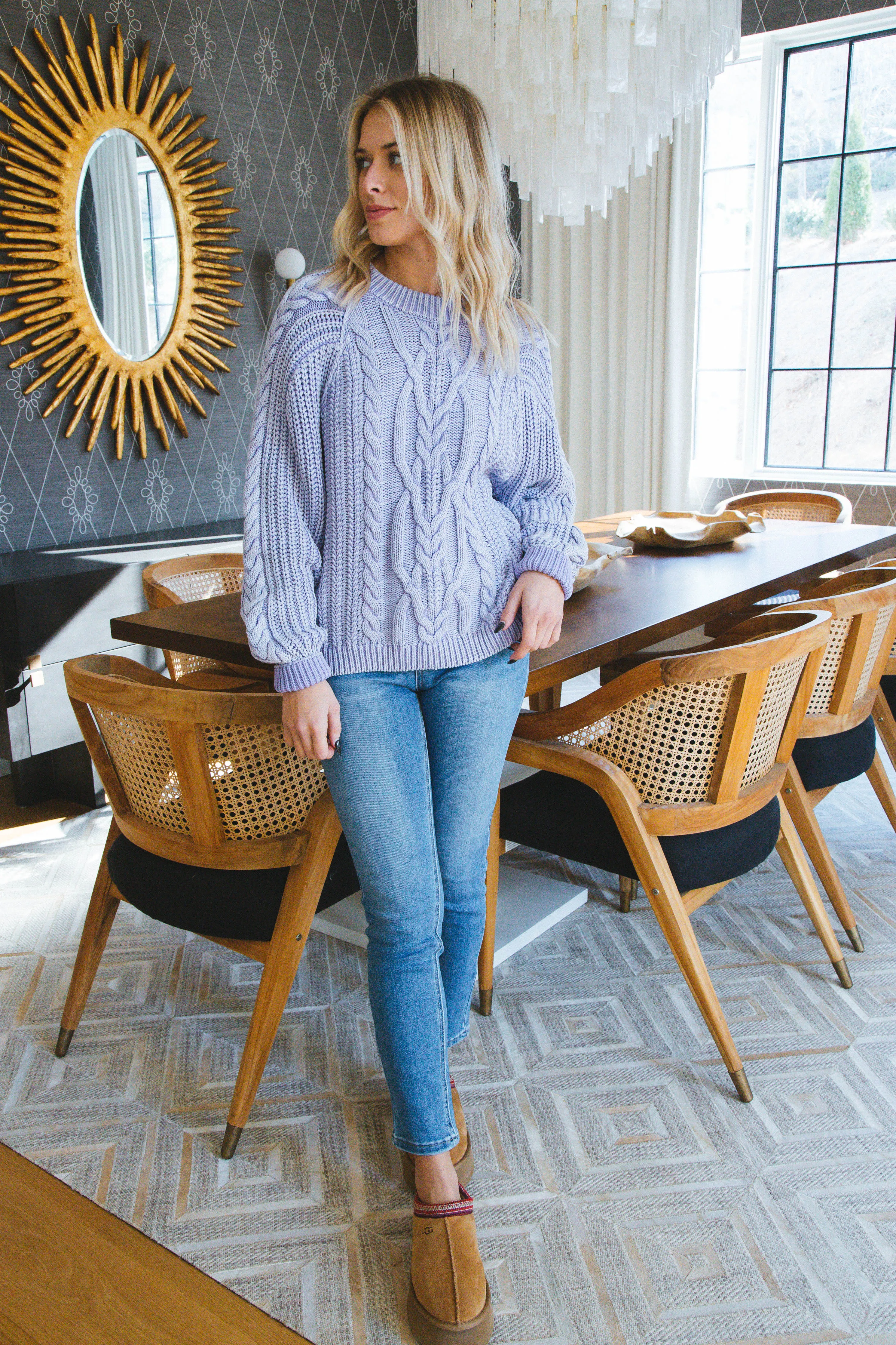 Frankie Cable Sweater, Heavenly Lavender | Free People