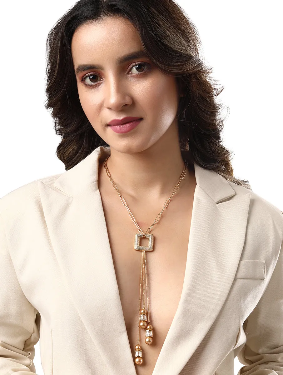 Gold Plated Handcrafted Necklace with Pearls