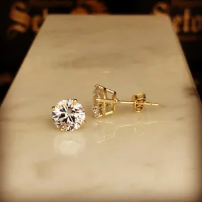 Gold stud earrings 7mm