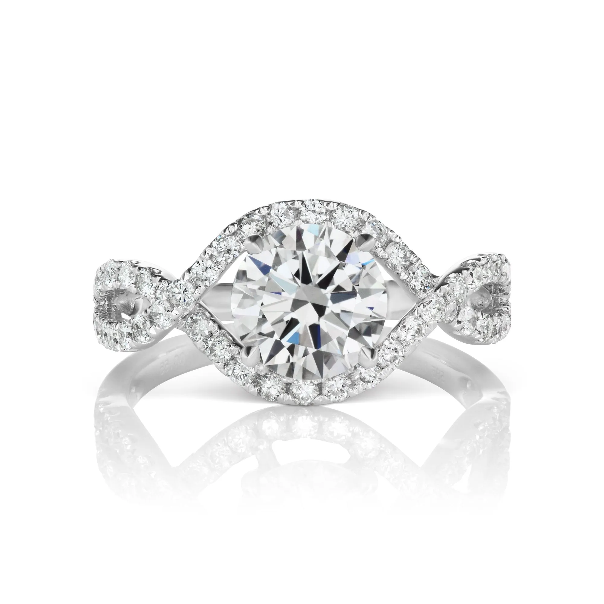 HORUS 2 CARAT ROUND CUT F COLOR VS2 CLARITY DIAMOND ENGAGEMENT RING 14KW CERTIFIED 2 CT F VS2 BY MIKE NEKTA