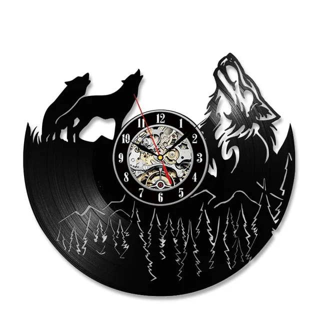 Howling Wolf Vinyl Wall Clock