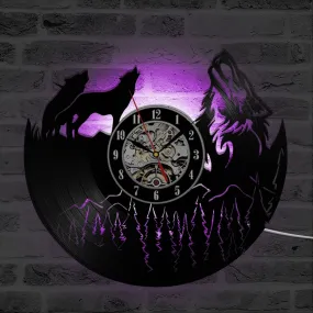 Howling Wolf Vinyl Wall Clock