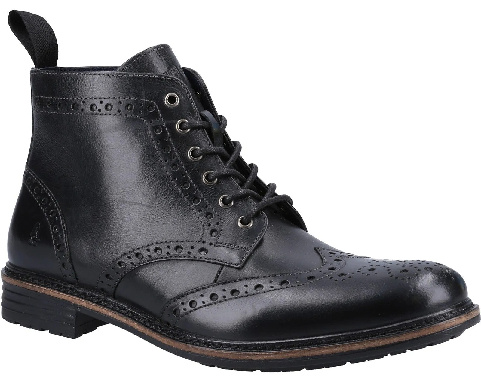 Hush Puppies Joshua Mens Leather Lace Up Brogue Boot