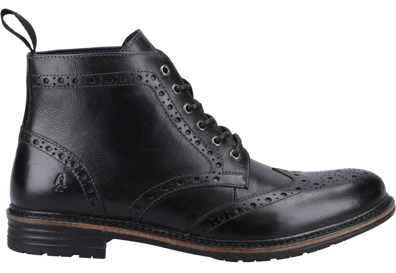 Hush Puppies Joshua Mens Leather Lace Up Brogue Boot