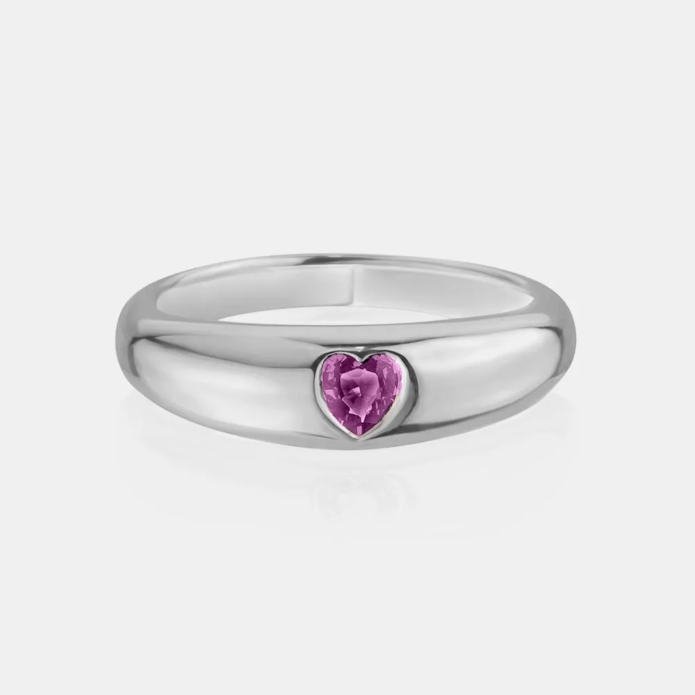 Inlay Heart Shaped Ring