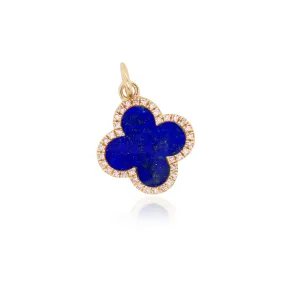 Lapis Diamond Clover Charm