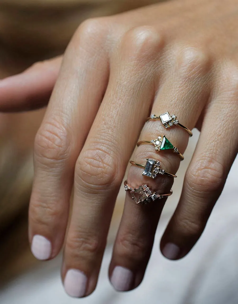 Lena Triangle Ruby Cluster Ring