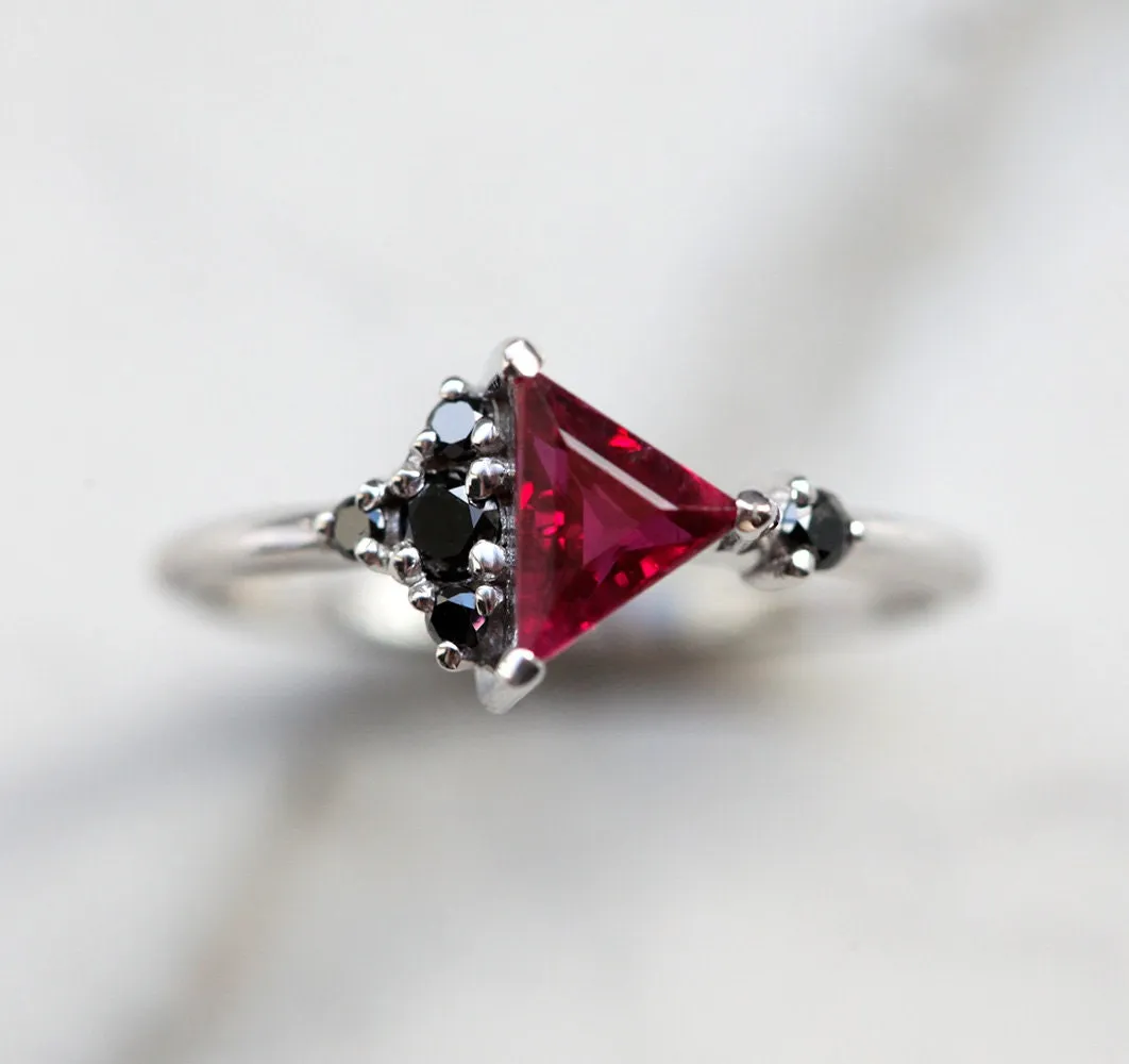 Lena Triangle Ruby Cluster Ring