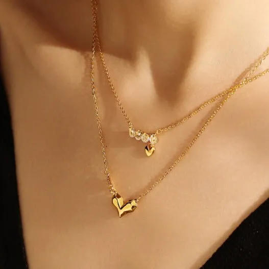 Letter LOVE Gold CZ Pendant