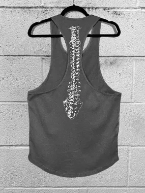 LOOK BACK PREMIUM GREY STRINGER TANK TOP