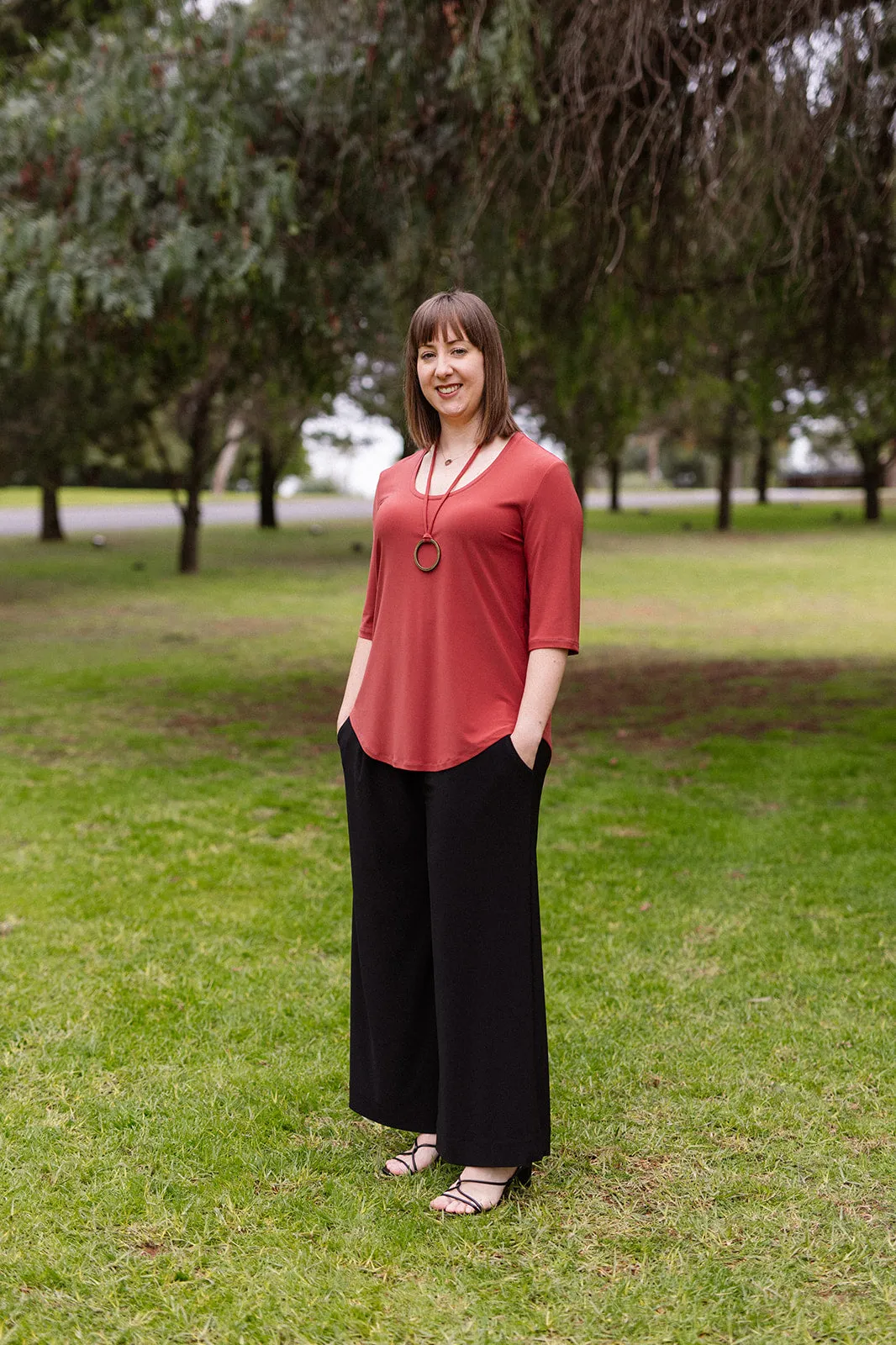 LUCIA Shaped Top in Terracotta Allure