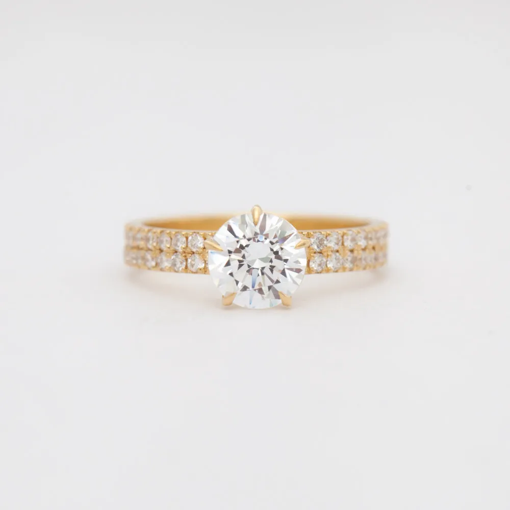 Maxi Pavé Vault Five-Prong Solitaire