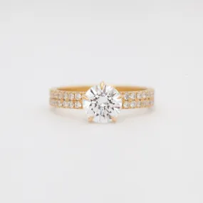 Maxi Pavé Vault Five-Prong Solitaire