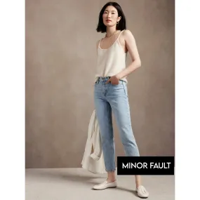 (Minor Fault) High Rise Blue Straight Jeans